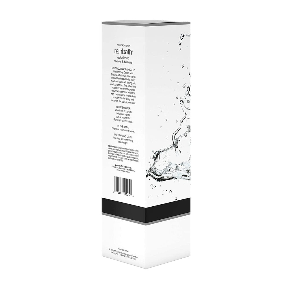Neutrogena Rainbath Ocean Mist bottle captures scent that elevates shower routine.