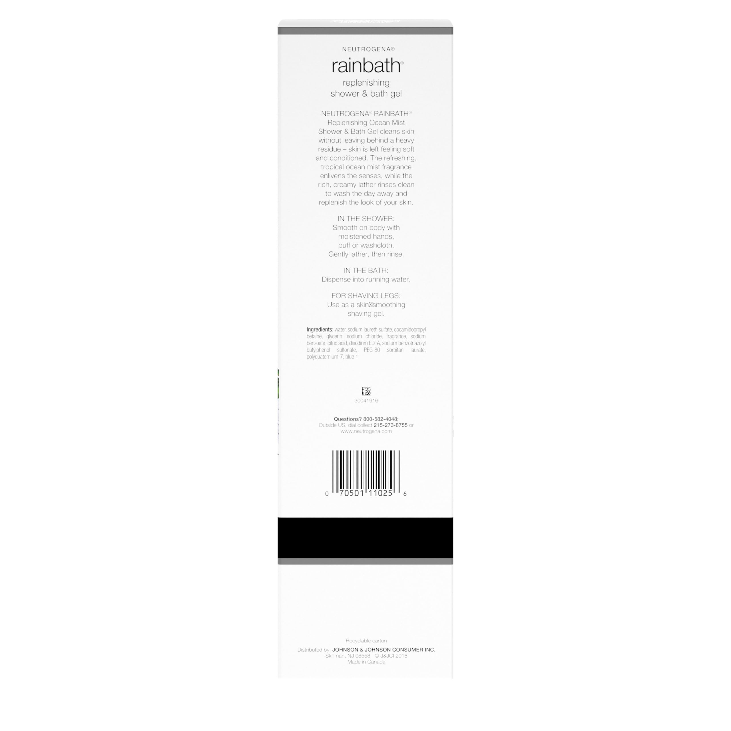 Neutrogena Rainbath Ocean Mist splash — invigorating scent for a refreshing wake-up