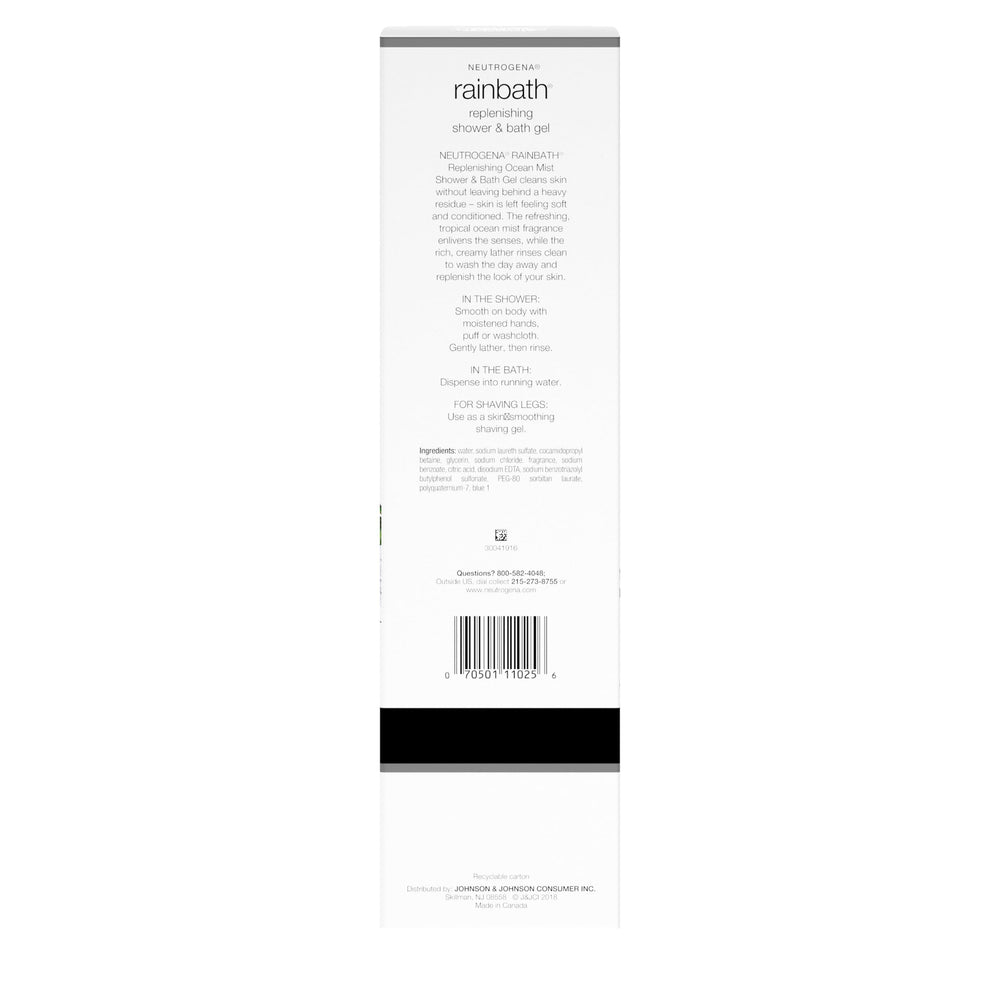 Neutrogena Rainbath Ocean Mist splash — invigorating scent for a refreshing wake-up