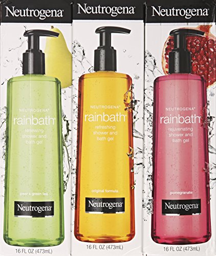 Neutrogena Rainbath Pear & Green Tea bottle emphasizes skin-refreshing lather.
