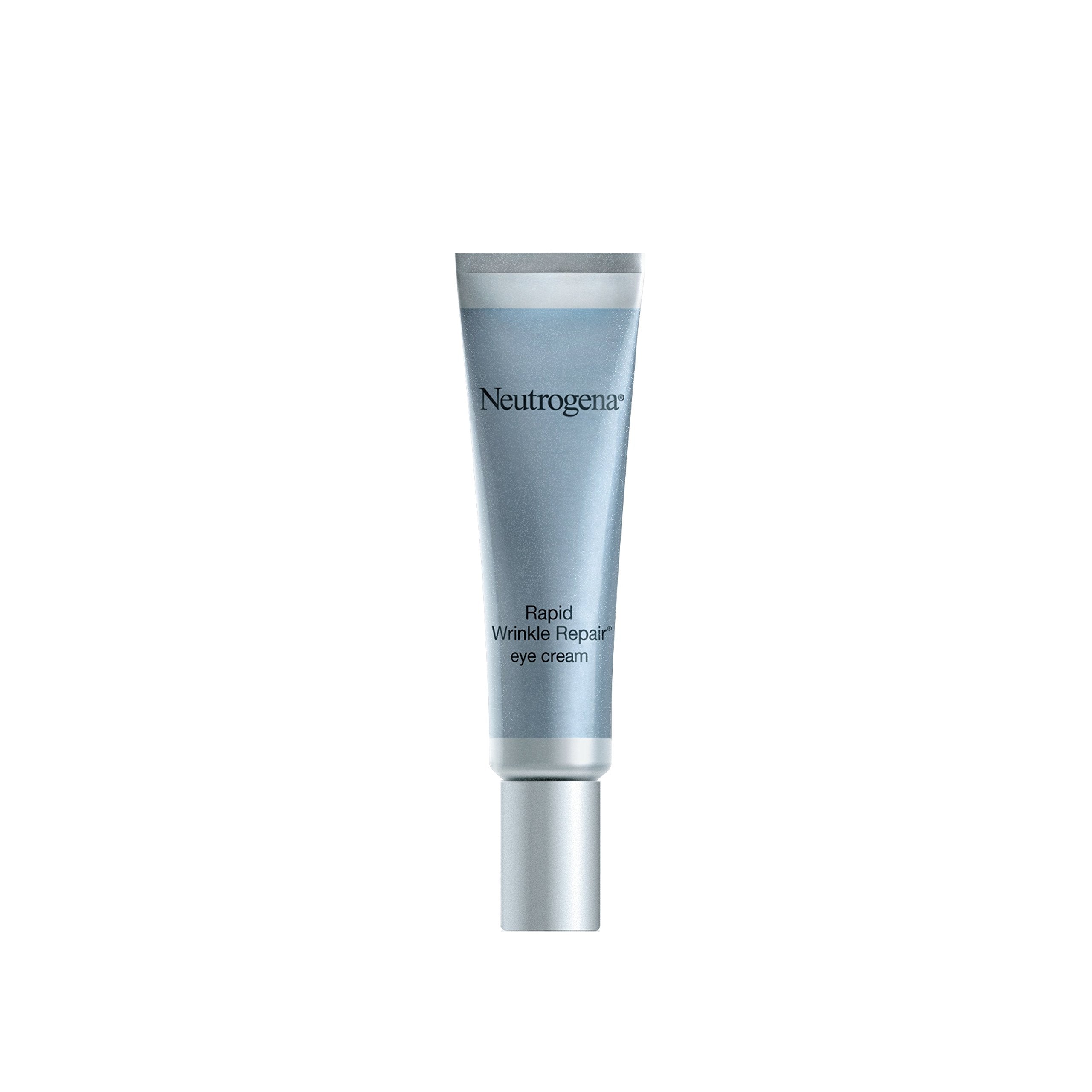 Neutrogena Rapid Wrinkle Repair eye cream bottle close-up for daily hydration.