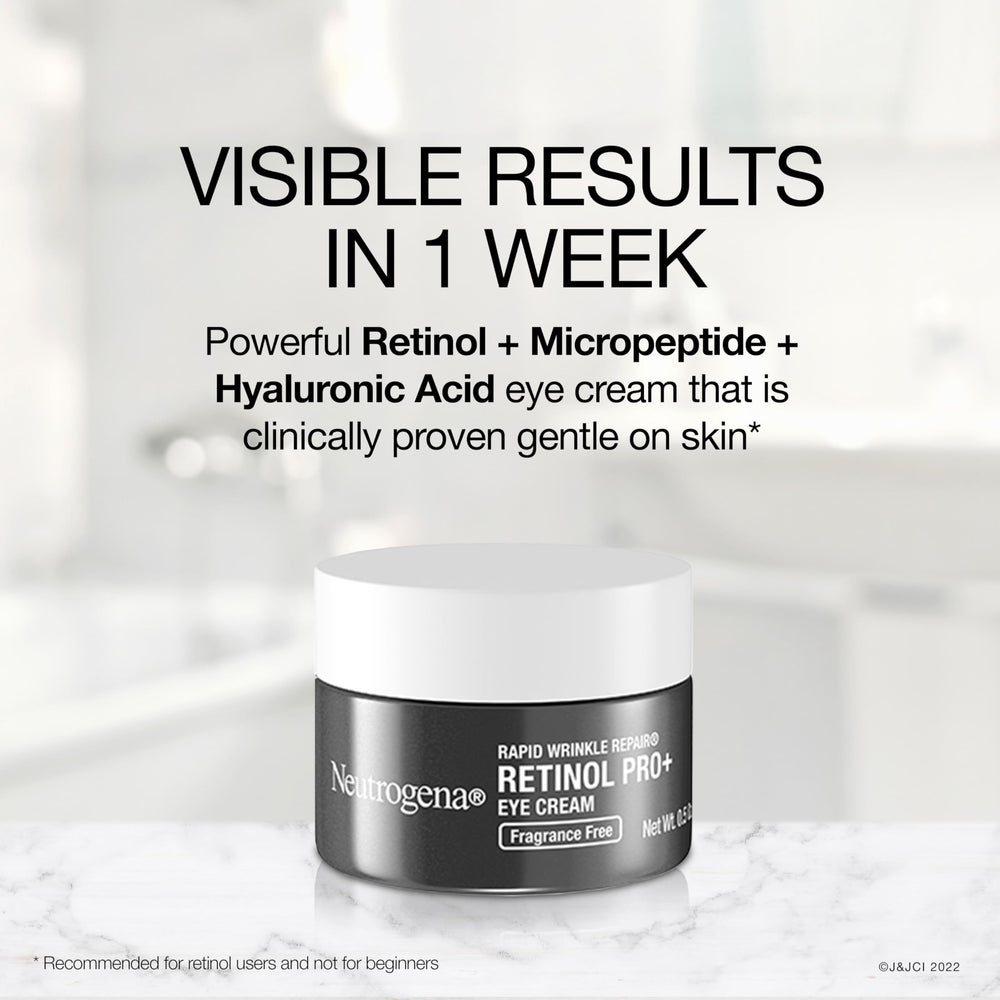 Neutrogena Rapid Wrinkle Repair eye cream micropeptide detail highlights skin-smoothing support.