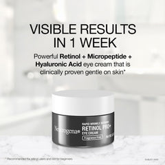 Neutrogena Rapid Wrinkle Repair eye cream micropeptide detail highlights skin-smoothing support.