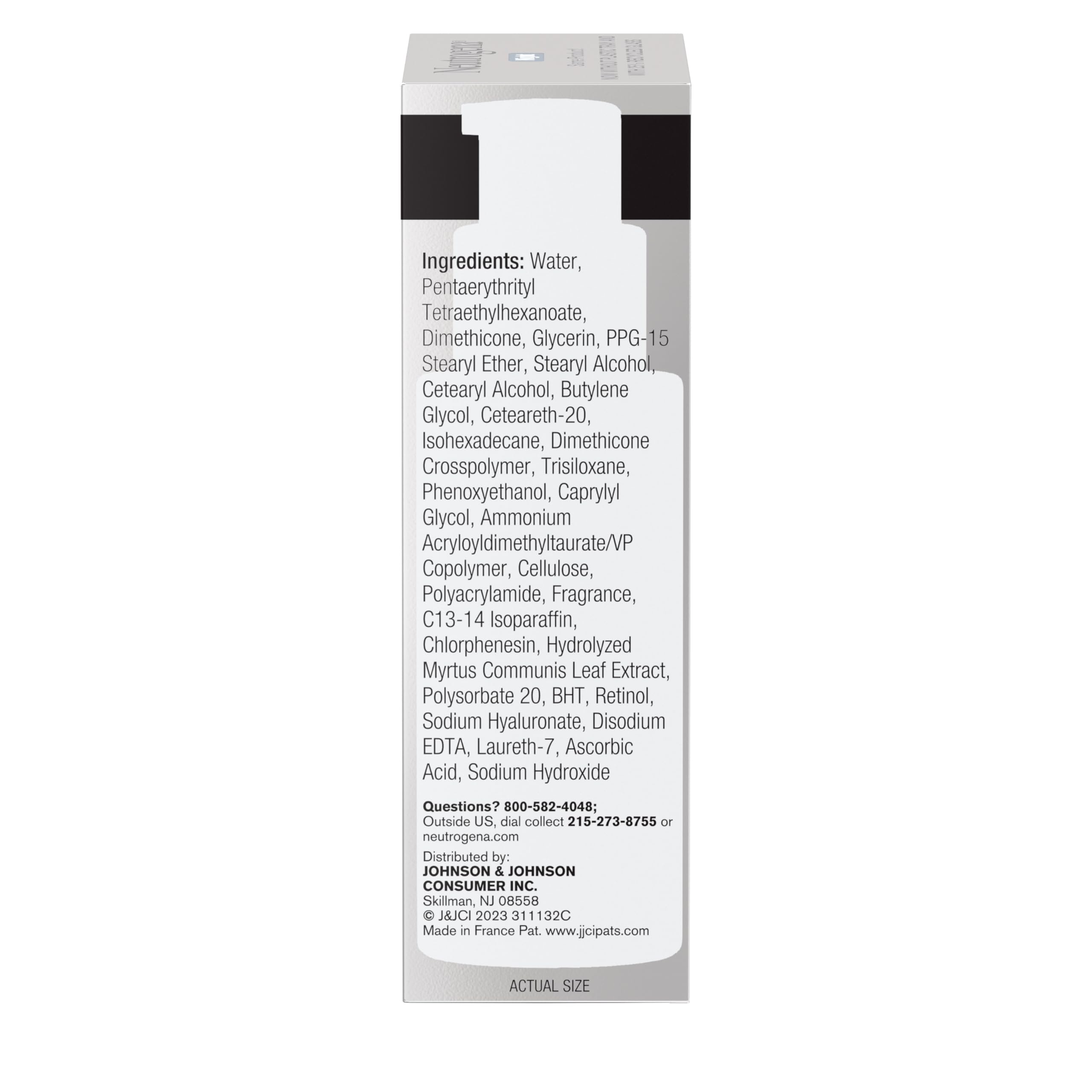 Timeline-style image showing gradual smoothing of fine lines with Neutrogena