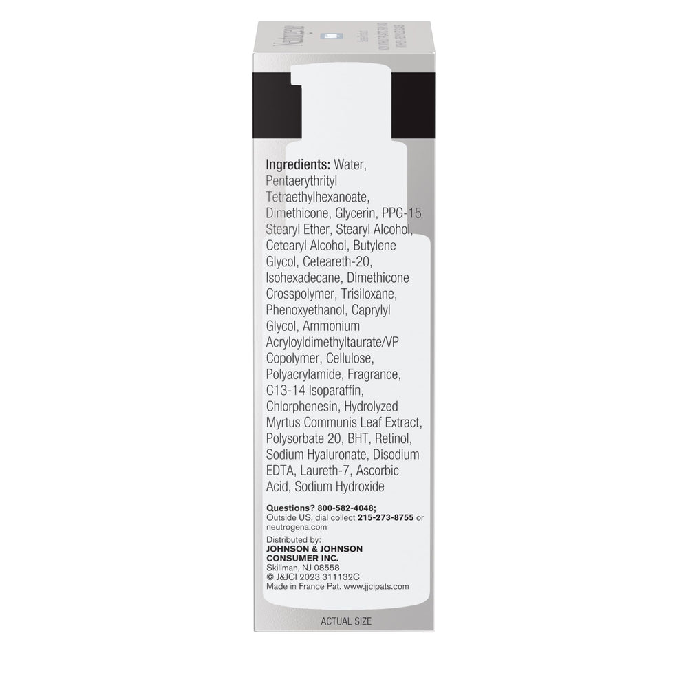 Timeline-style image showing gradual smoothing of fine lines with Neutrogena