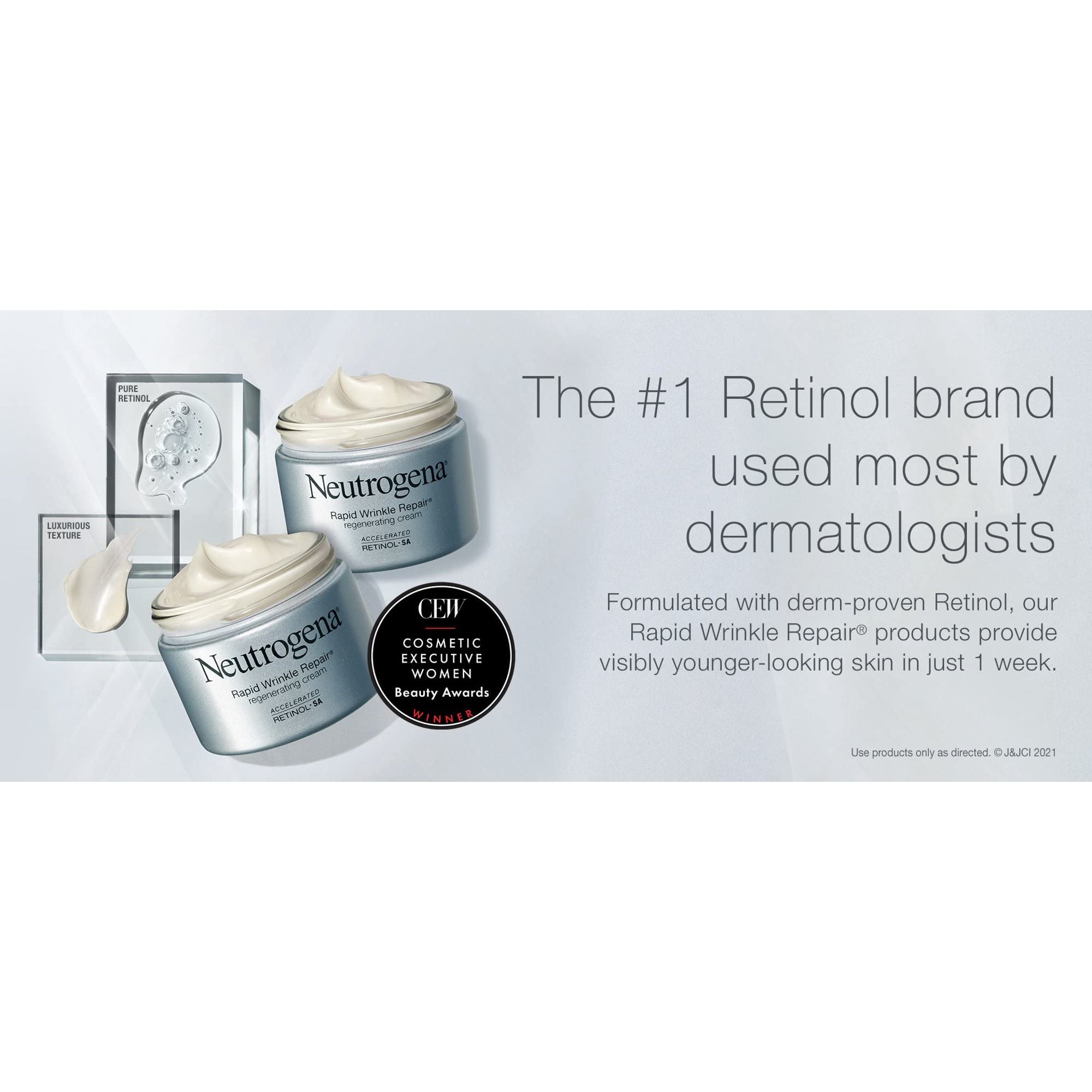 Neutrogena Rapid Wrinkle Repair packaging shows two-pack for daily use.