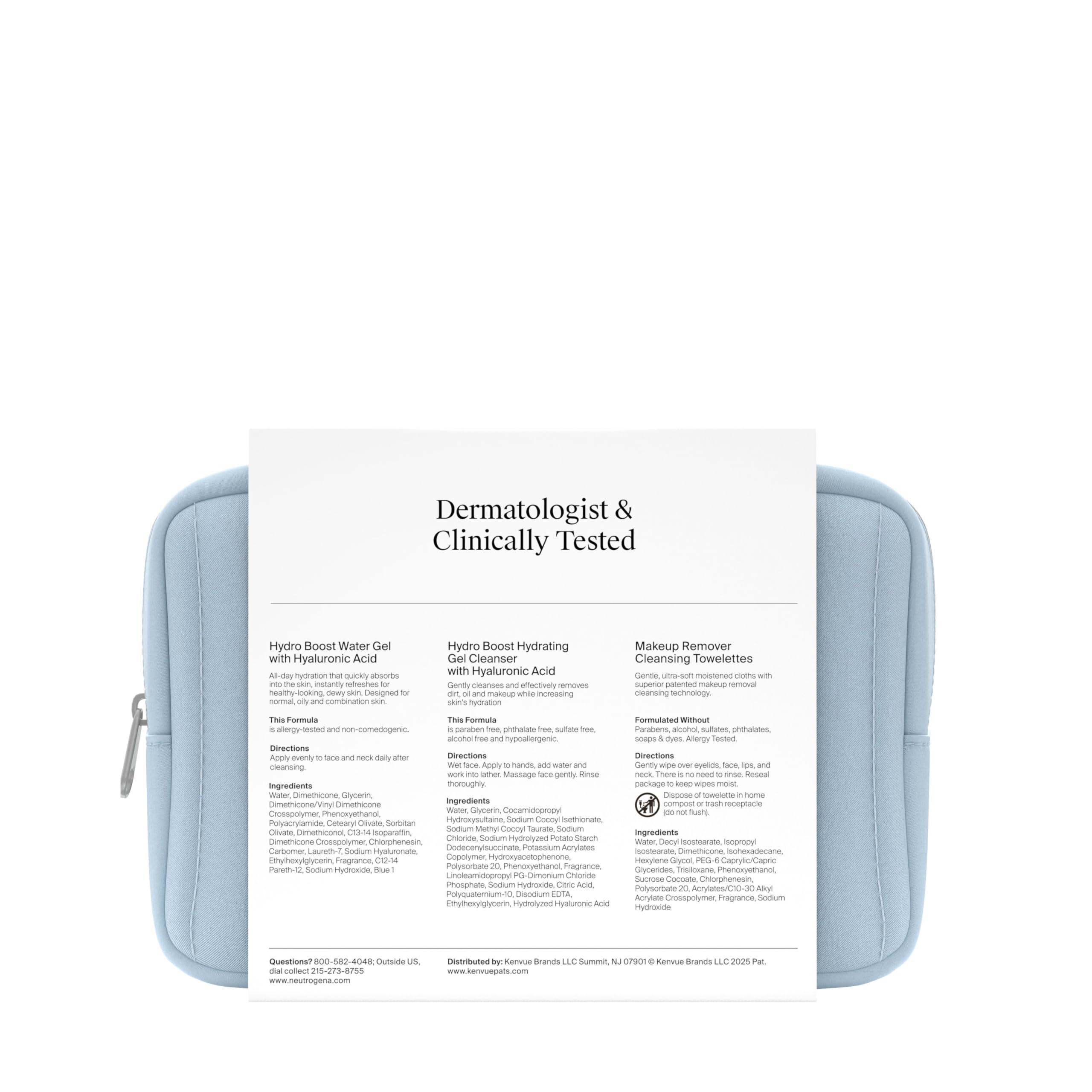 Neutrogena Refresh & Hydrate travel-size set flatlay; grab-and-go skincare for daily routines.