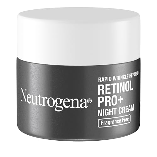 Neutrogena Retinol Pro+ Night Cream included in an evening skincare routine shot for overnight hydration.