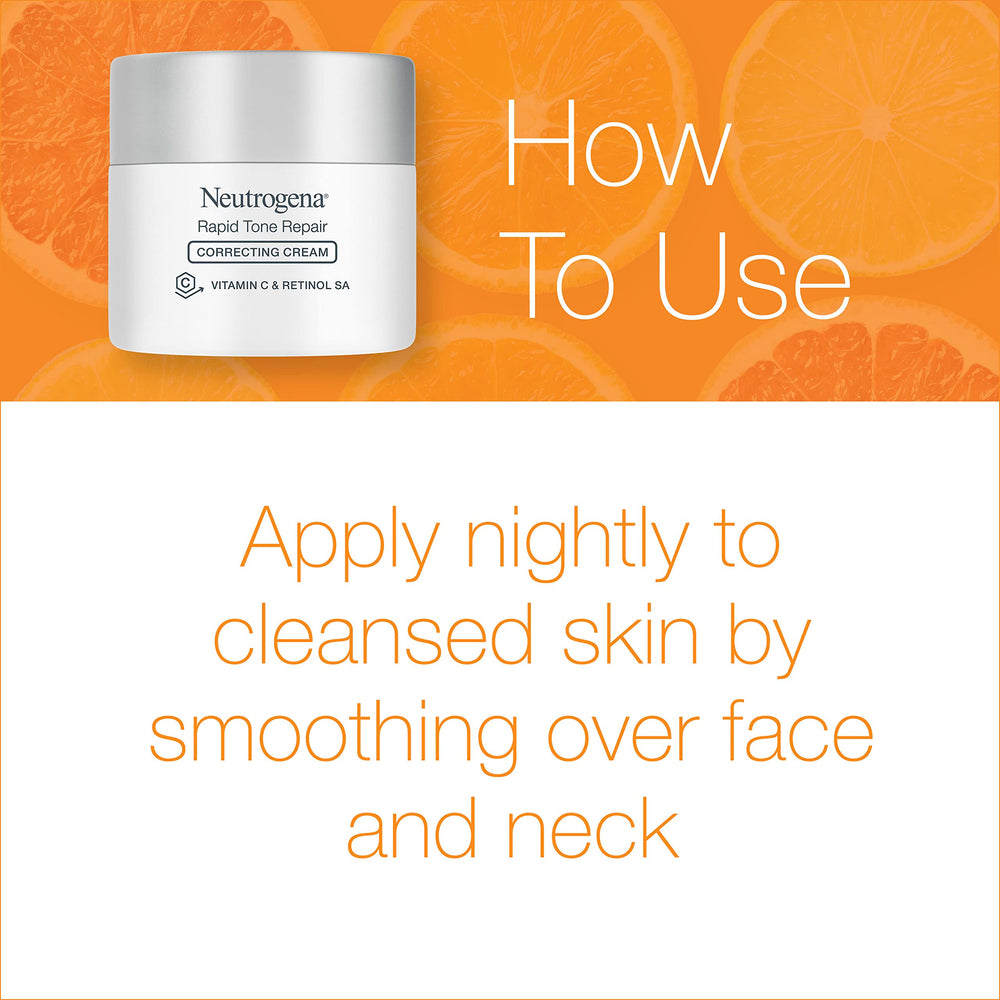 Neutrogena Retinol + Vitamin C Correcting Cream applied swirl demonstrates rich, hydrating texture.