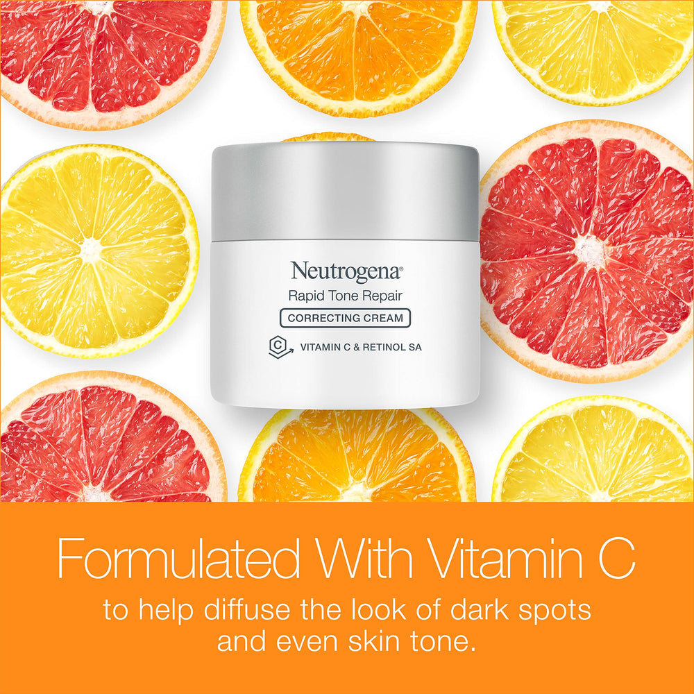 Neutrogena Retinol + Vitamin C Correcting Cream packaging highlights compact, eco-friendly carton convenience.