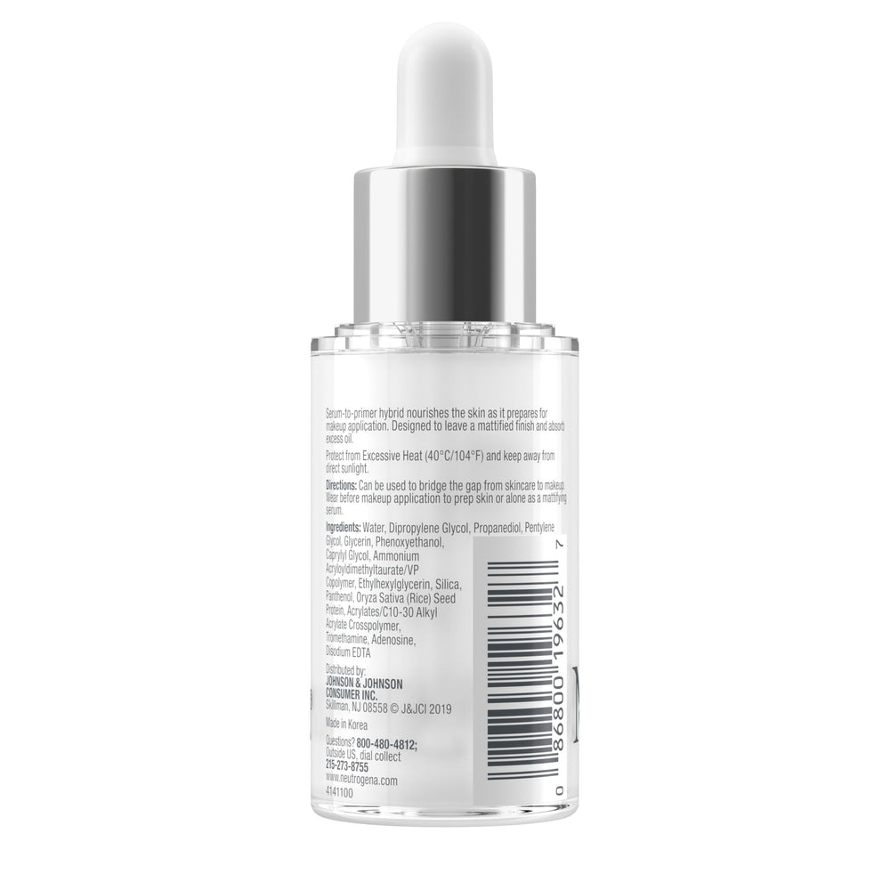 Neutrogena Shine Control Matte Booster before-after comparison highlighting shine reduction.