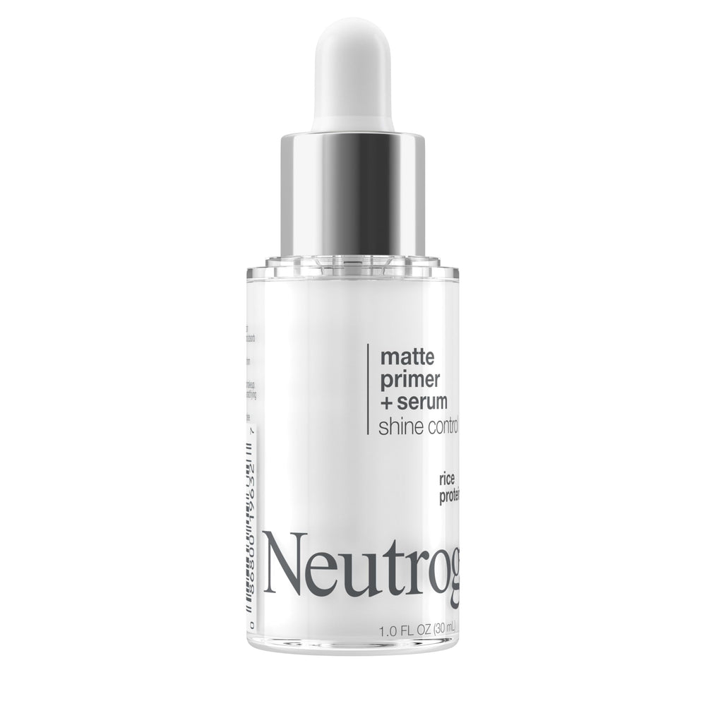 Neutrogena Shine Control Matte Booster rice-protein ingredient highlight for oil absorption.