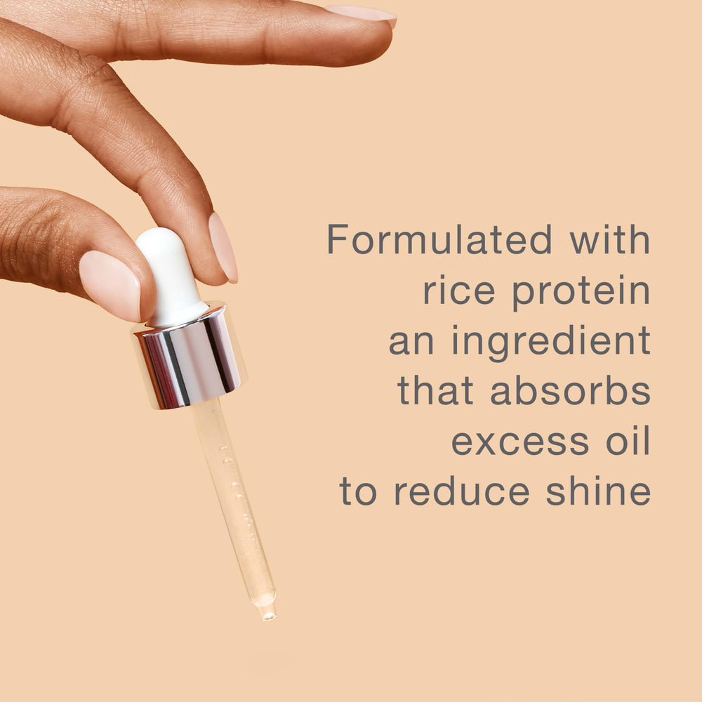 Neutrogena Shine Control Matte Booster serum application swirl demonstrates smooth skin prep.