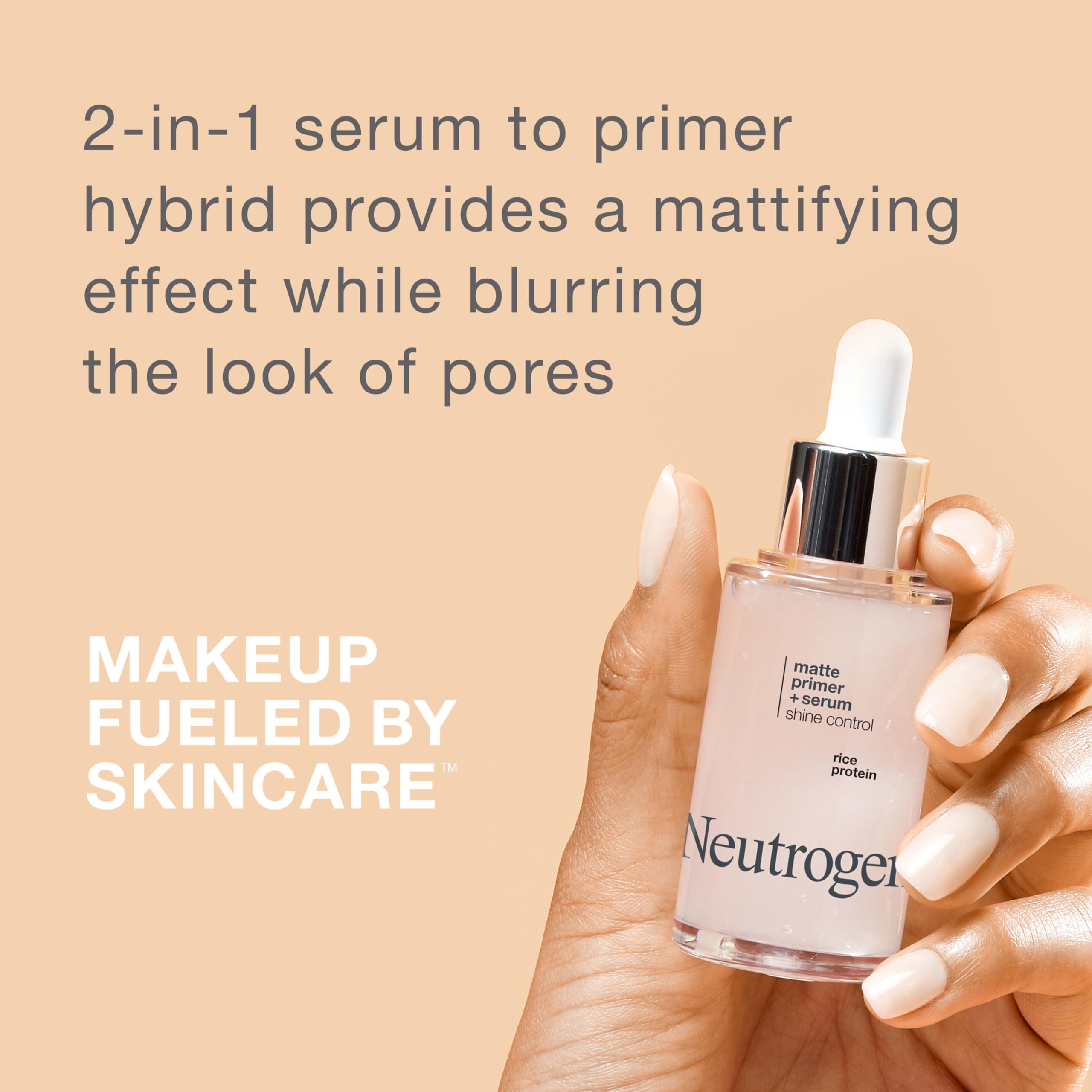 Neutrogena Shine Control Matte Booster serum texture close-up for lightweight feel and absorption.
