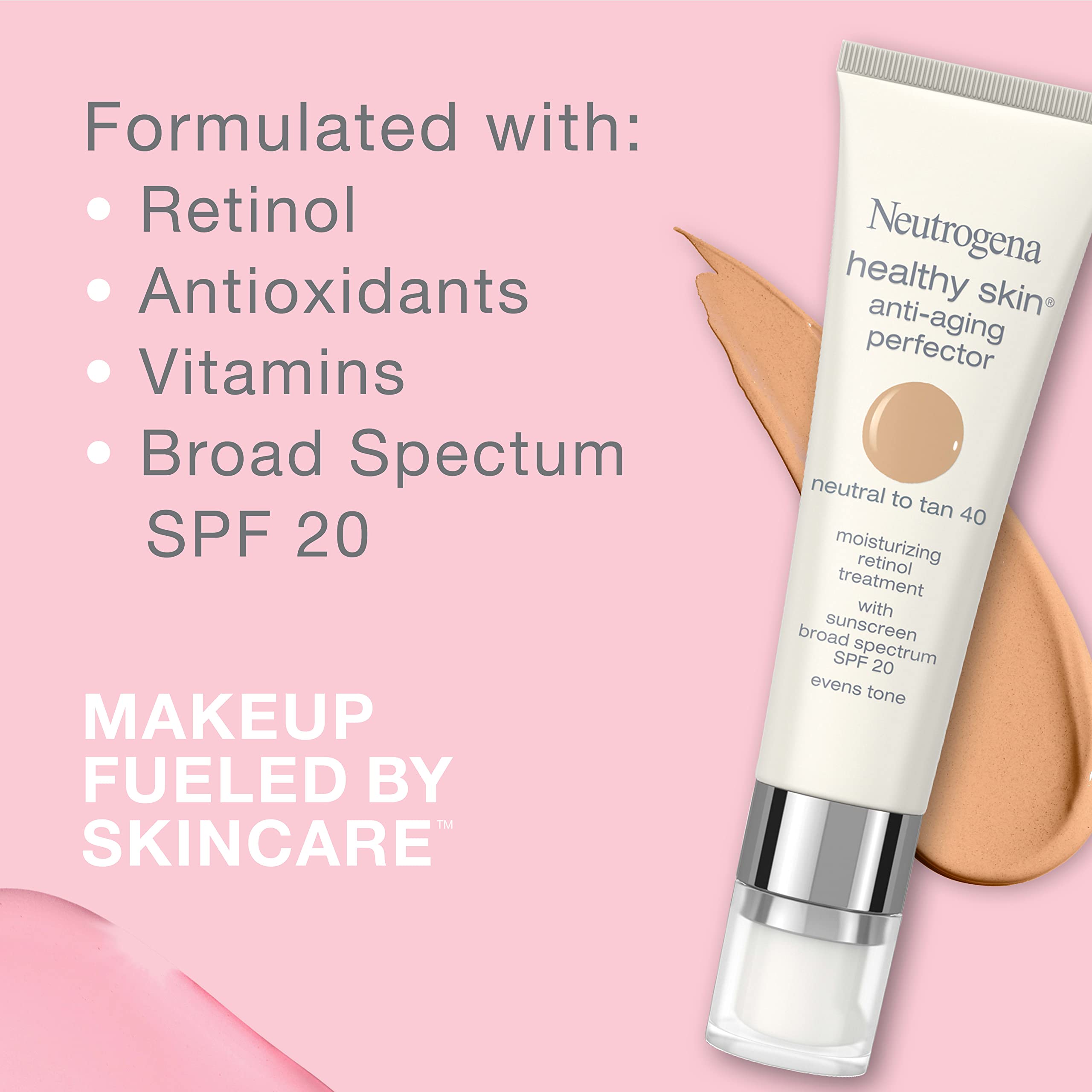 Neutrogena SPF 20 broad-spectrum label close-up.