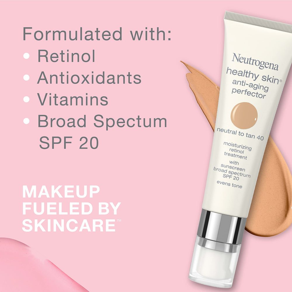 Neutrogena SPF 20 broad-spectrum label close-up.