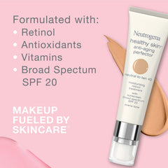 Neutrogena SPF 20 broad-spectrum label close-up.