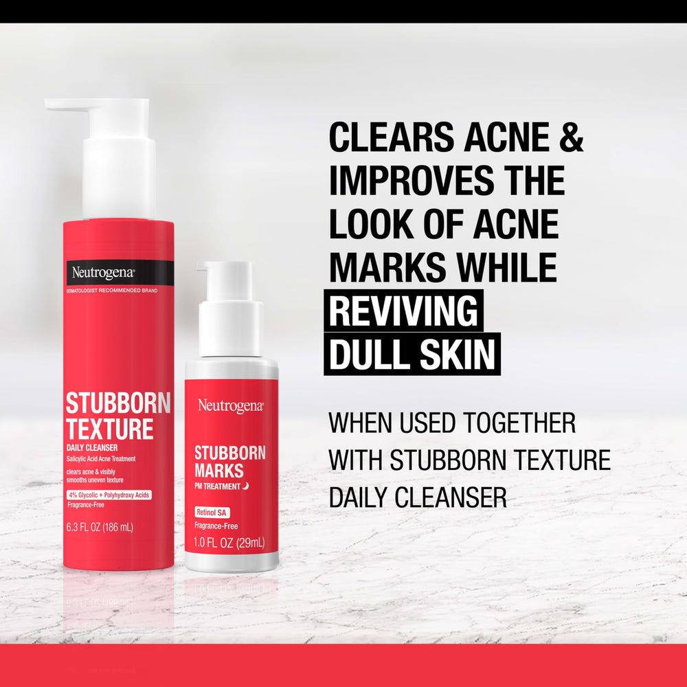 Close-up of the lightweight serum texture from Neutrogena Stubborn Marks PM Treatment.