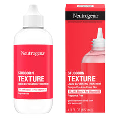 Neutrogena Stubborn Texture exfoliant highlighting 7% AHA blend for smooth skin