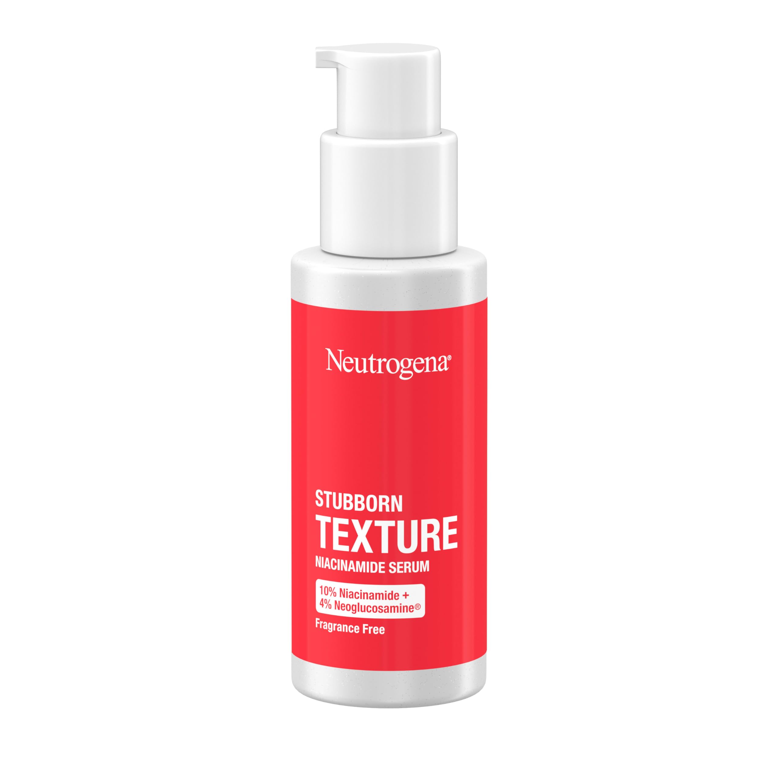 Neutrogena Stubborn Texture Serum pump-top close-up for easy application.