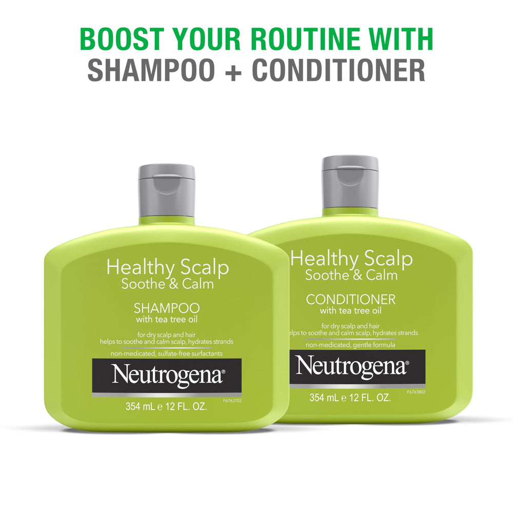 Neutrogena Tea Tree Oil Conditioner sulfate-free label highlights gentle cleansing.