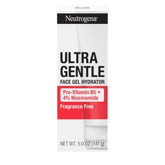 Neutrogena Ultra Gentle Face Gel Hydrator bottle shows lightweight texture for sensitive skin