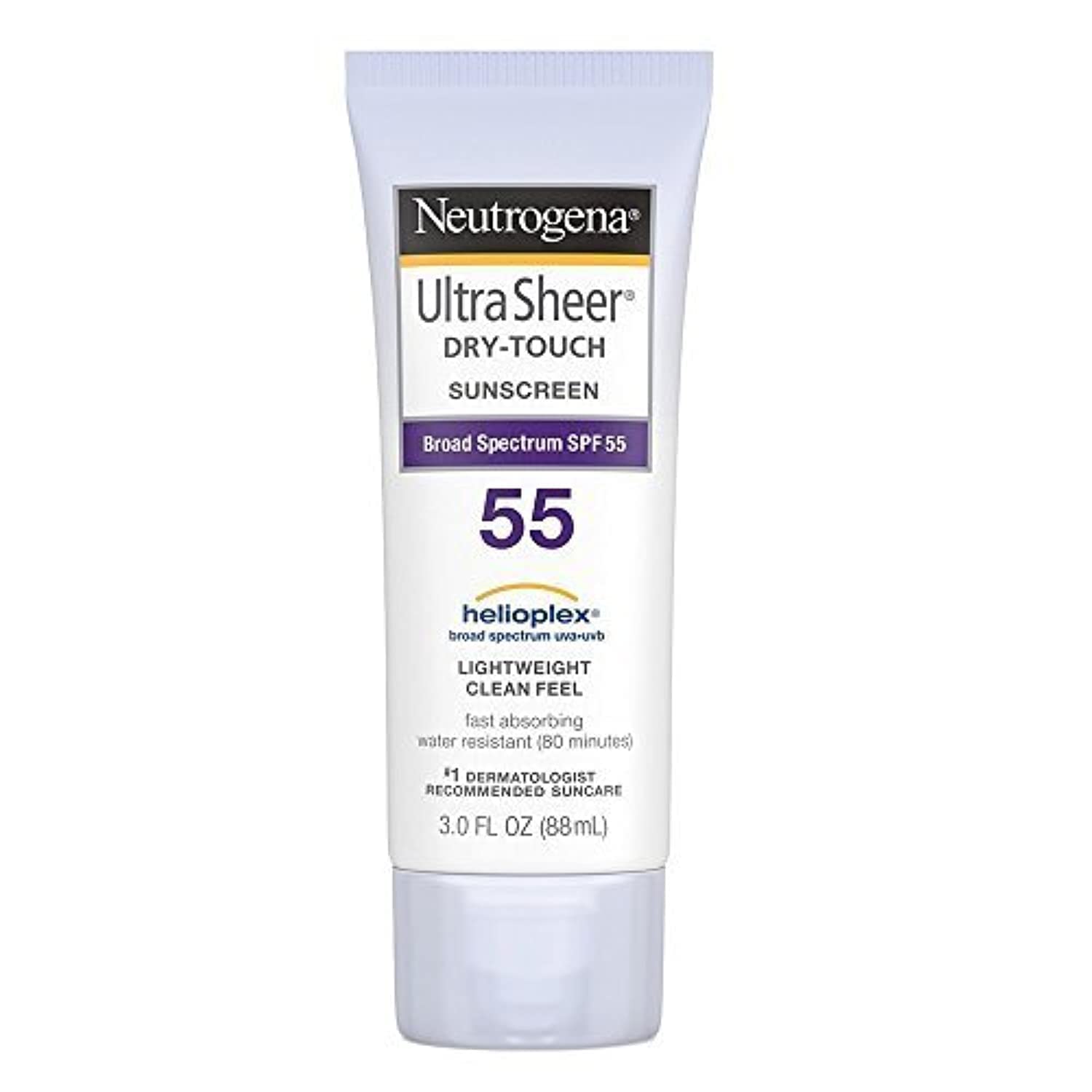 Neutrogena Ultra Sheer Dry-Touch sunscreen bottle with a matte, non-greasy finish for daily protection.