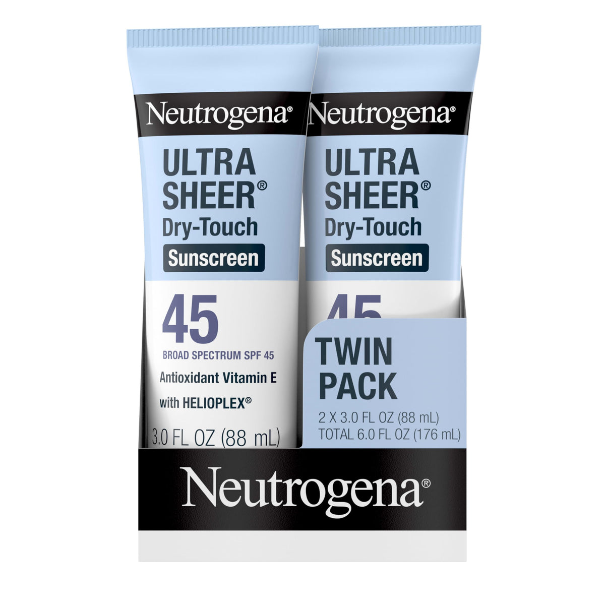 Neutrogena Ultra Sheer Dry-Touch sunscreen travel-size tubes for on-the-go sun protection
