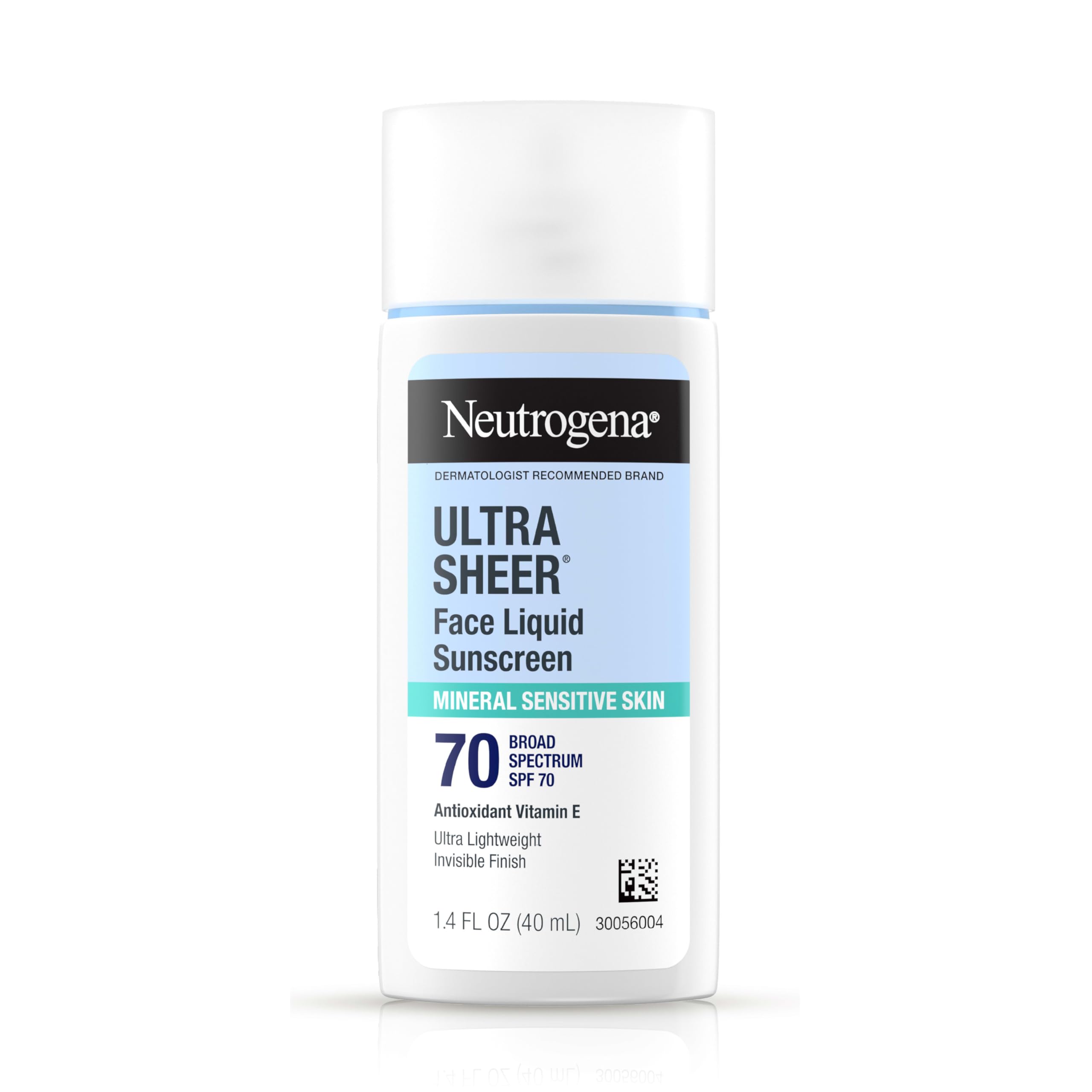 Neutrogena Ultra Sheer Mineral Face Liquid Sunscreen bottle with mineral SPF 70 for daily protection
