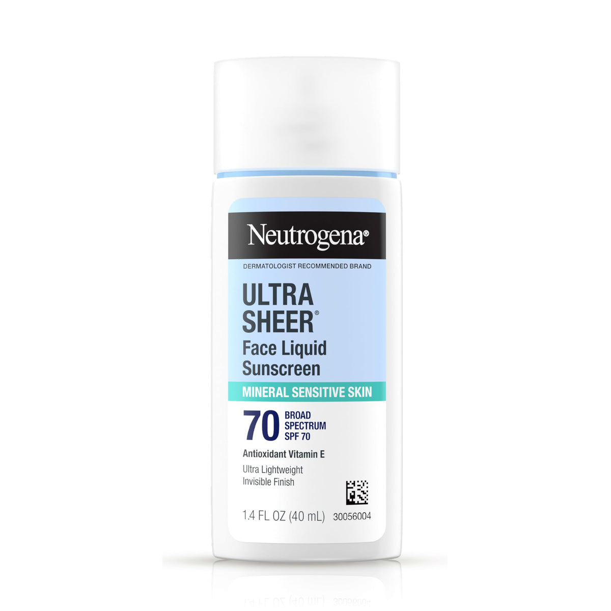 Neutrogena Ultra Sheer Mineral Face Liquid Sunscreen bottle with mineral SPF 70 for daily protection