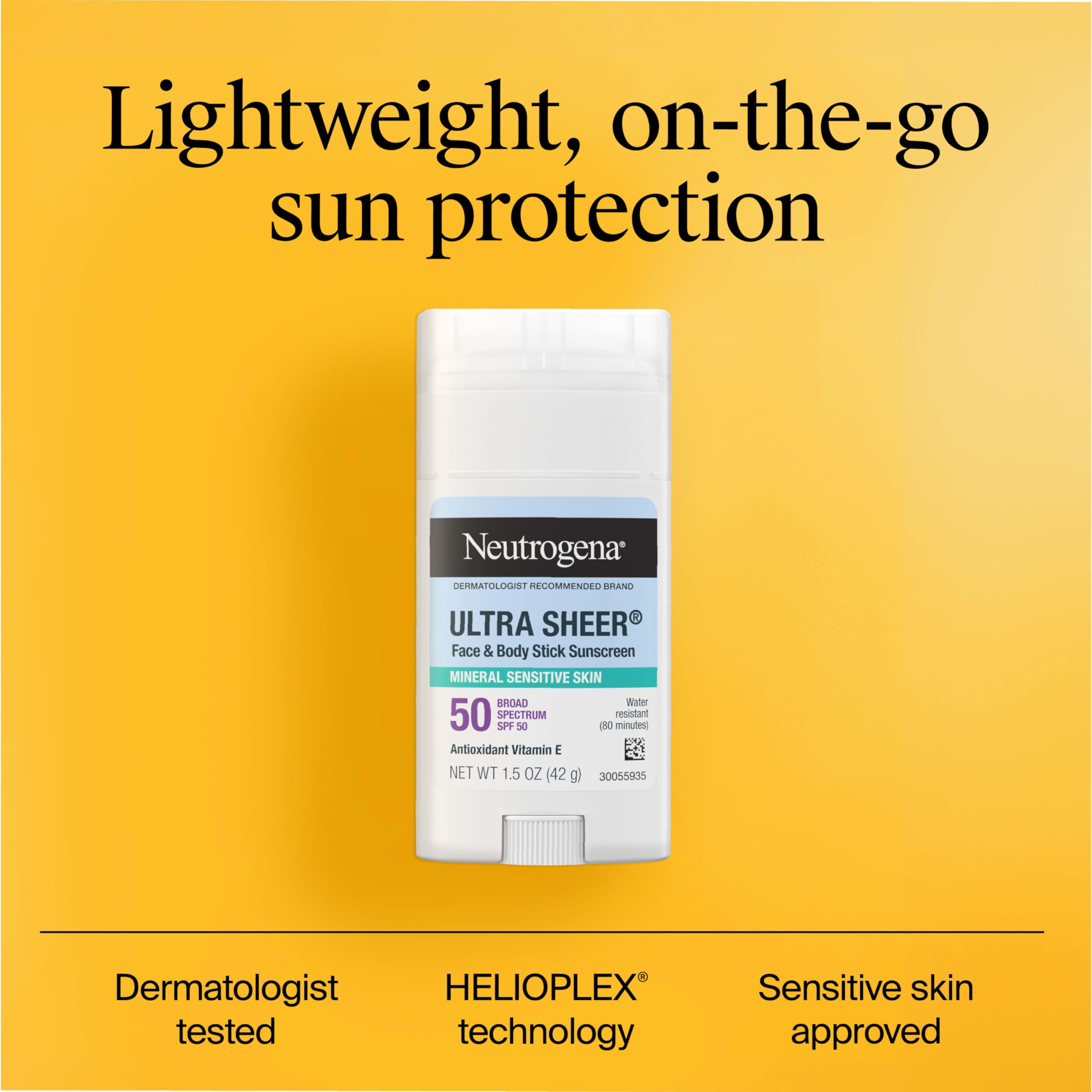 Neutrogena mineral stick with vitamin E for lightweight moisturization.