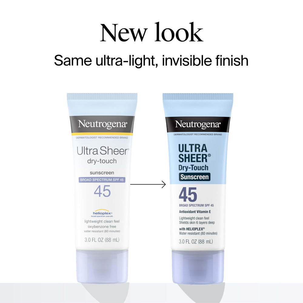 Neutrogena Ultra Sheer SPF 45 broad spectrum coverage in twin-pack