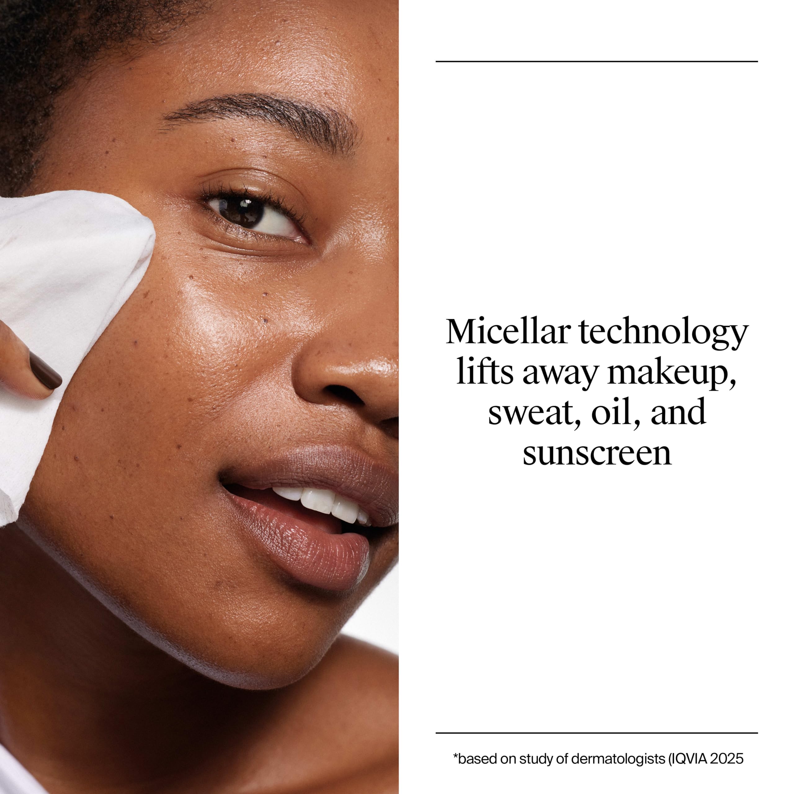Neutrogena wipe removing waterproof mascara showing gentle eye-safe cleansing