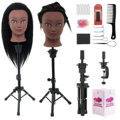 Neverland 18-inch mannequin head with real hair for versatile styling practice.