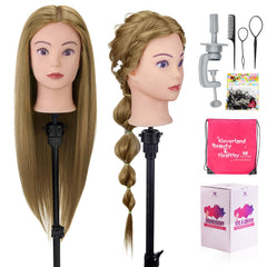 Neverland 28-inch mannequin head hair closeup shows realistic texture for styling practice