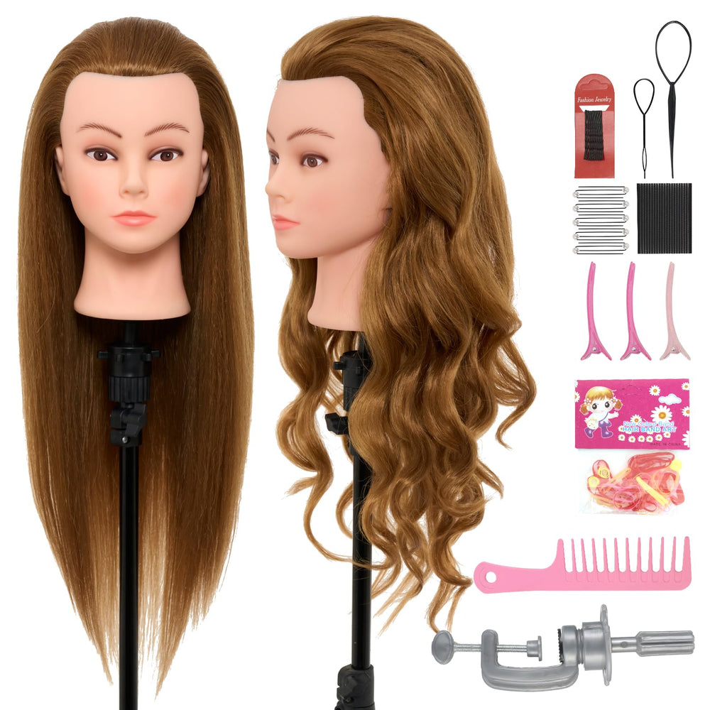 Neverland Beauty & Health mannequin head real hair close-up for detailed styling practice.