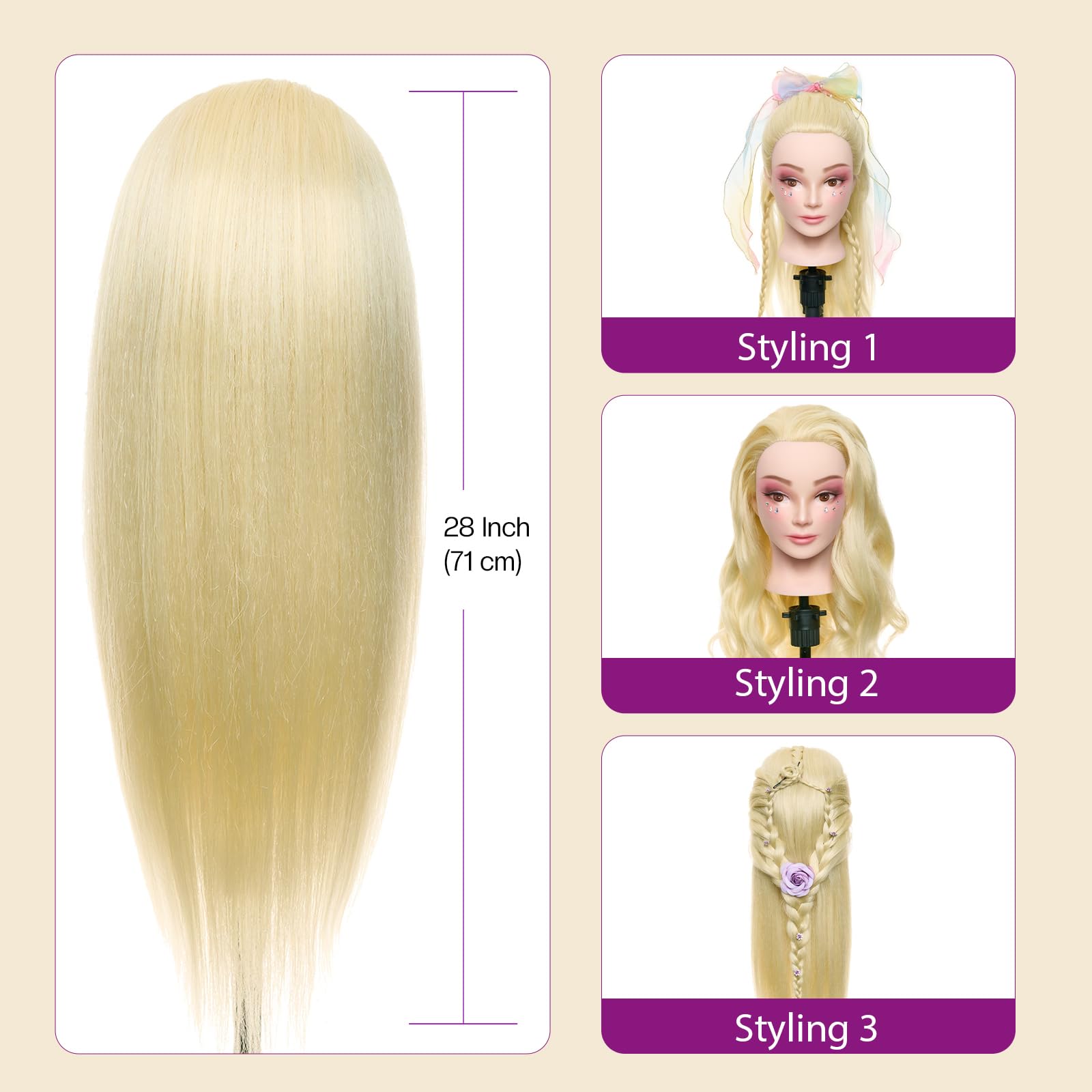 Neverland Beauty & Health no-shedding, no-tangling real-hair for repeated practice