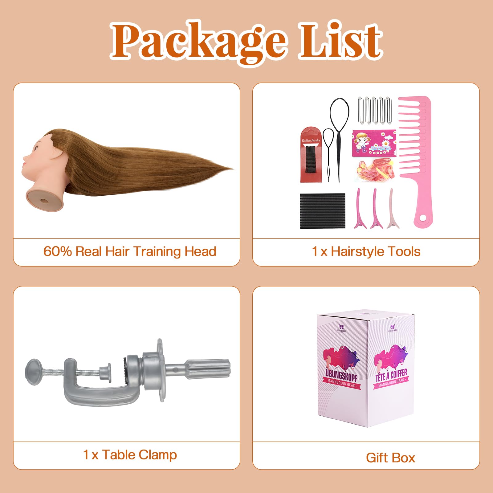Neverland Beauty & Health mannequin head hair can be washed with warm water.