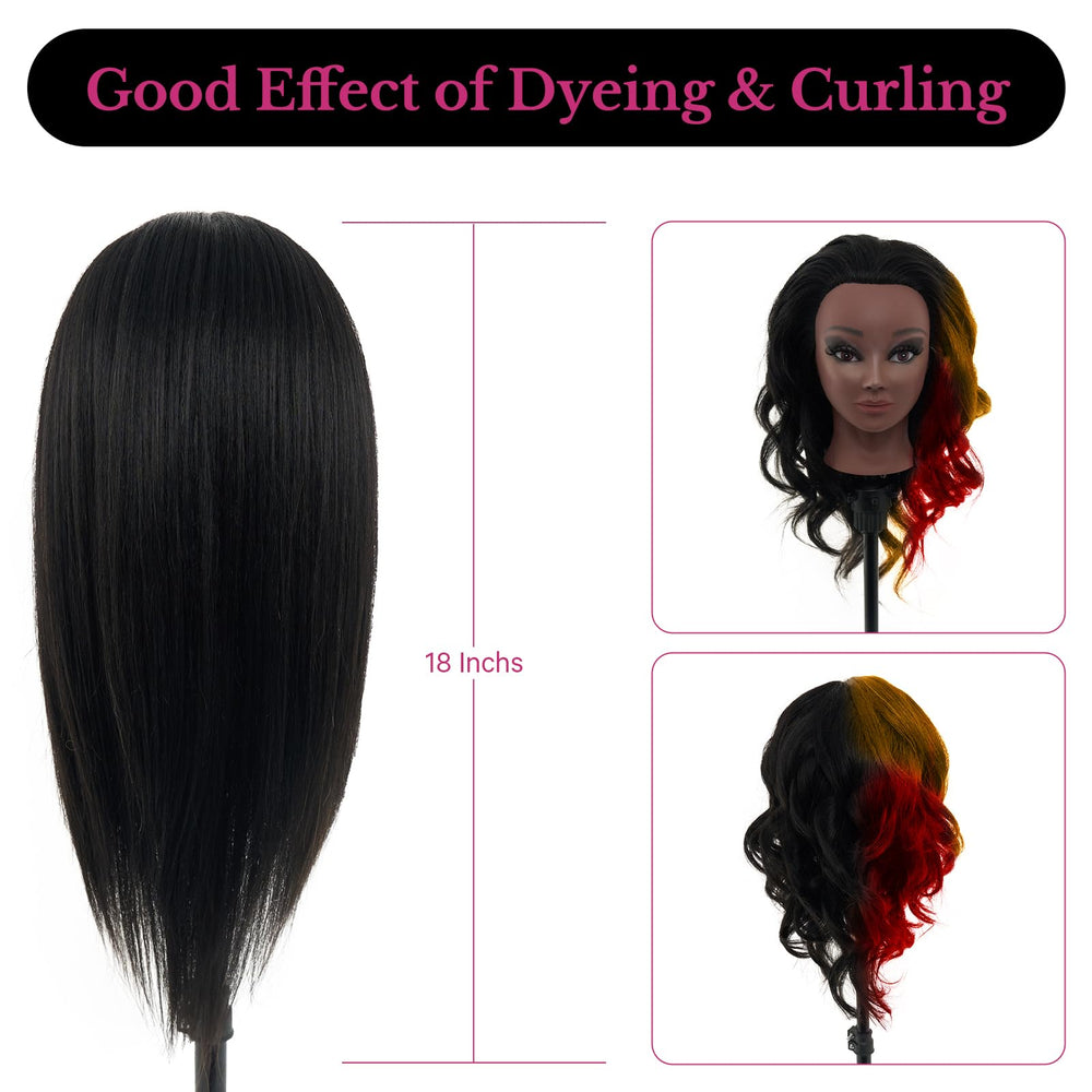 Neverland Head braiding-practice session demo with real hair