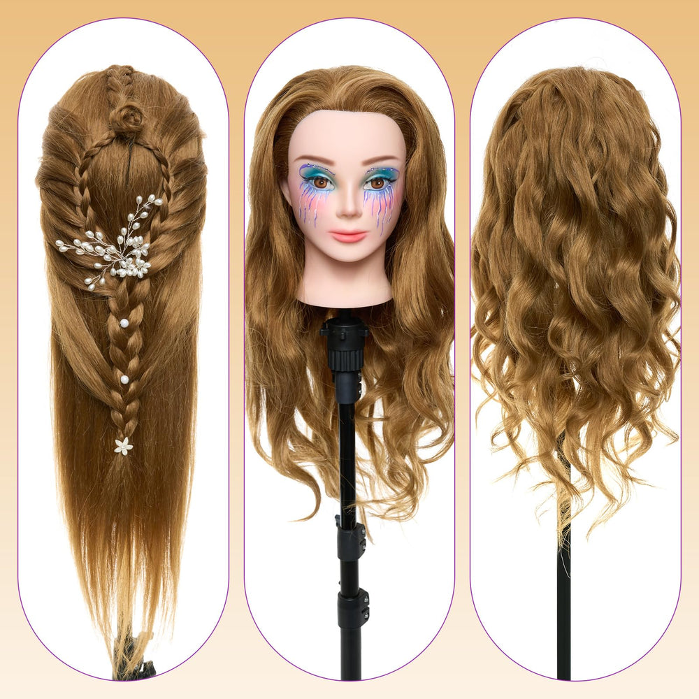 Neverland makeup-practice-ready hair doll head supports combined beauty education.