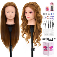 Neverland mannequin head 28in with 80% real hair offers salon-ready practice texture.