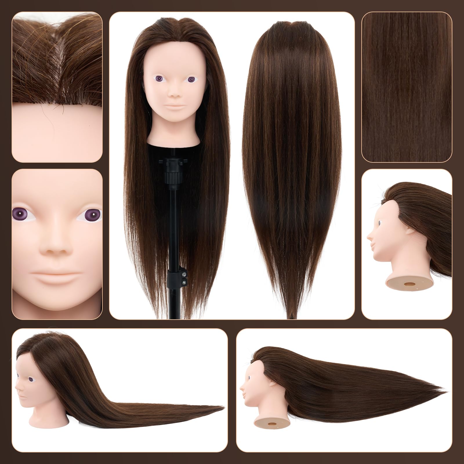 Neverland mannequin head on anti-slip stand provides secure salon practice