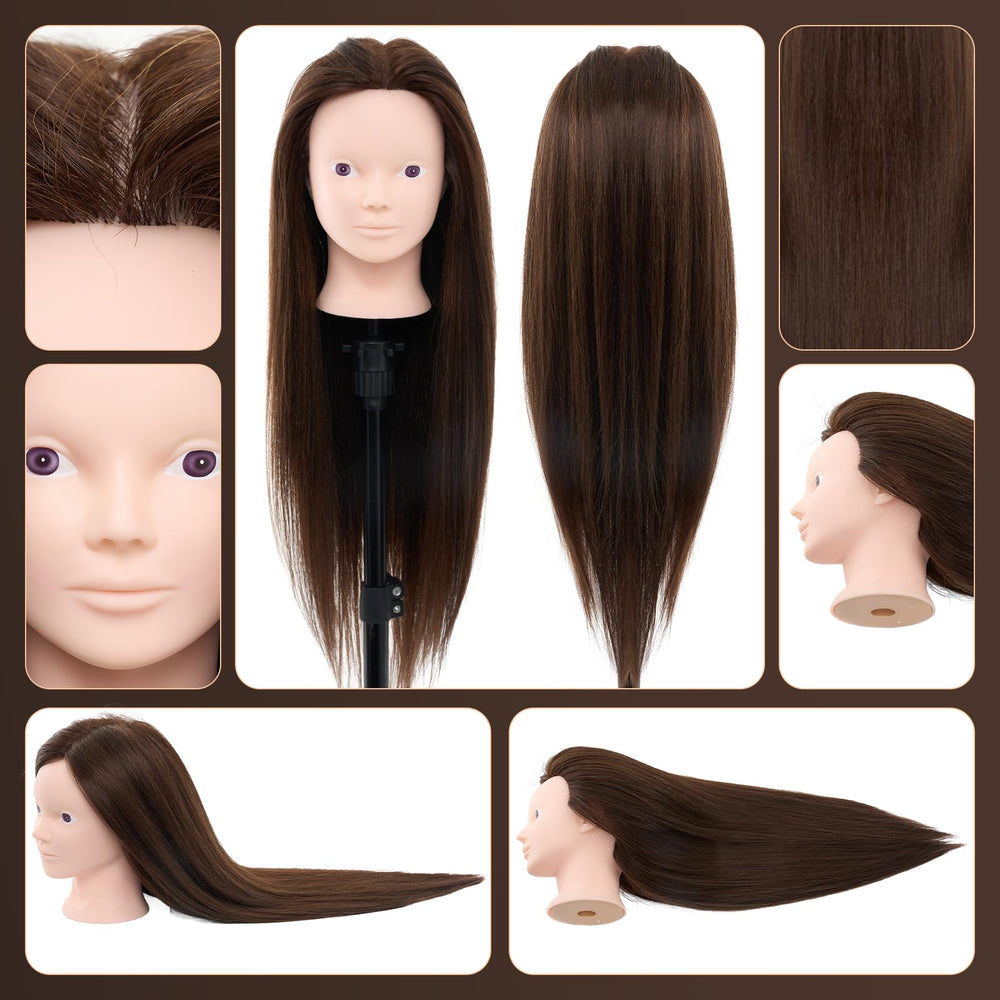 Neverland mannequin head on anti-slip stand provides secure salon practice
