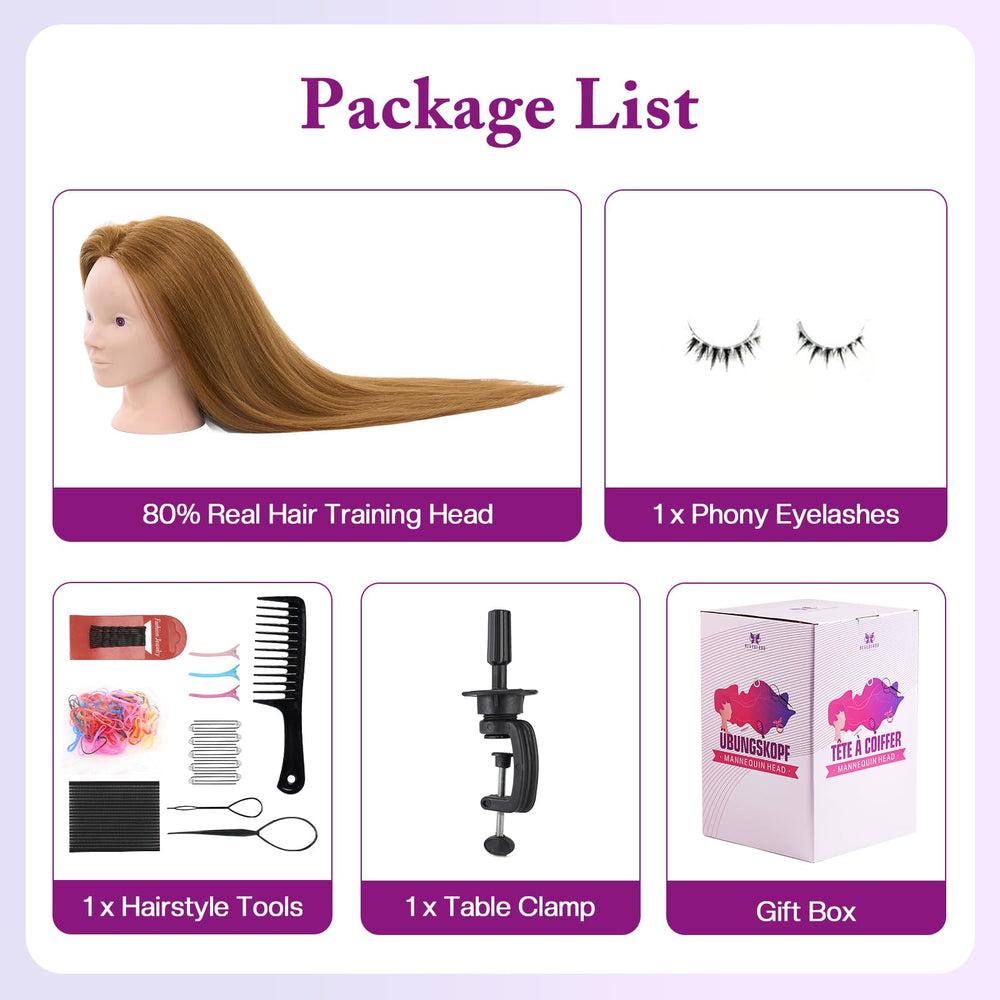 Neverland head with high-density hair for fuller curls and volume