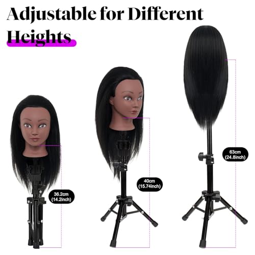 Neverland mannequin head used for dyeing and bleaching practice with real hair.