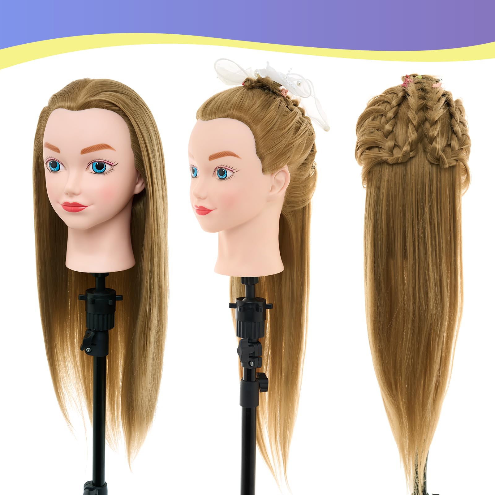 Neverland mannequin head with disinfected hair for hygienic practice sessions.