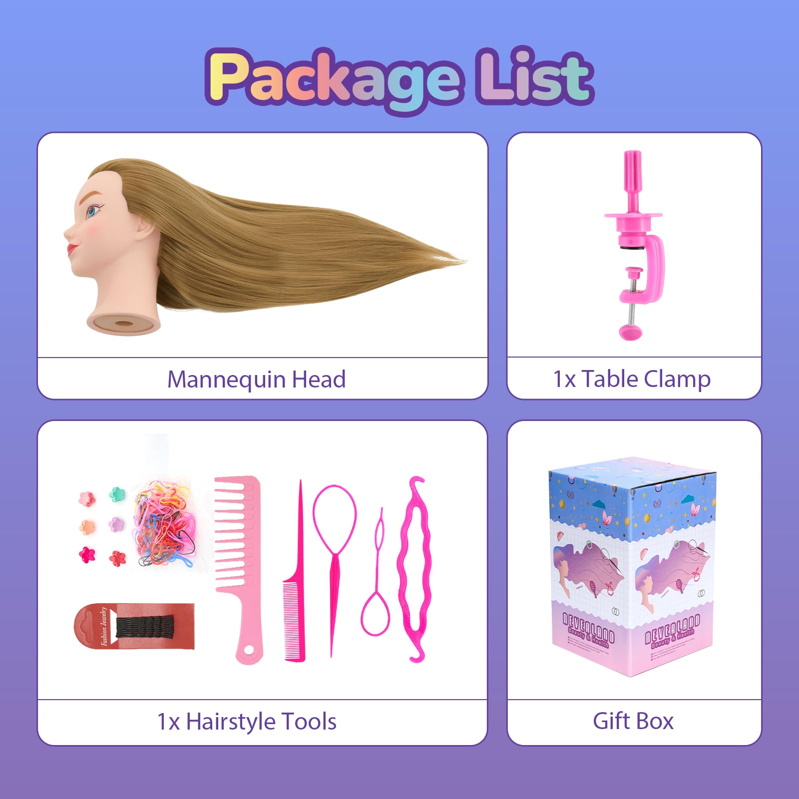 Neverland mannequin head educational gift—great for aspiring stylists and learners.