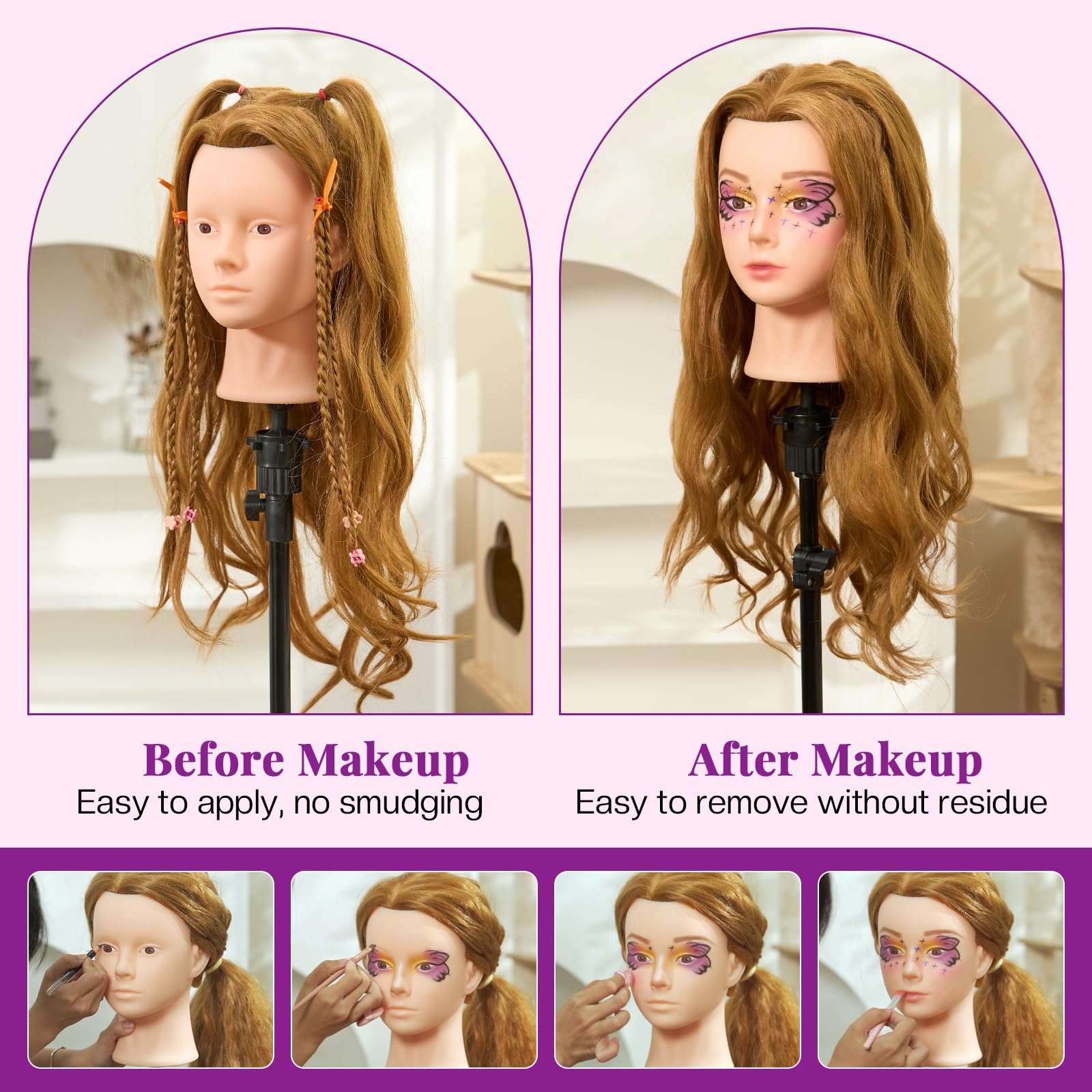 Neverland Beauty & Health mannequin head hair density highlights easy braiding and precise styling.