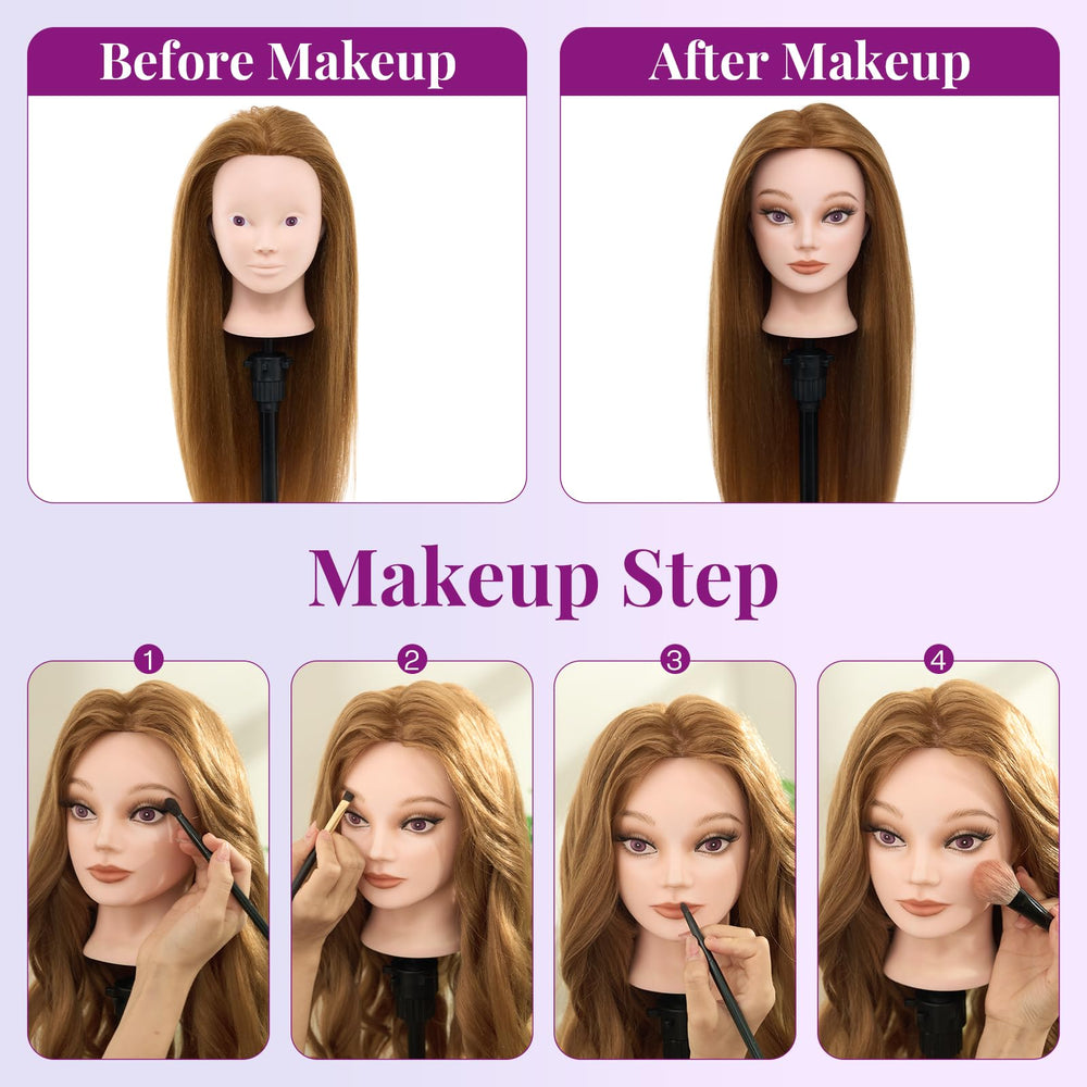 Neverland mannequin head close-up showing heat-resistant hair for high-temp styling