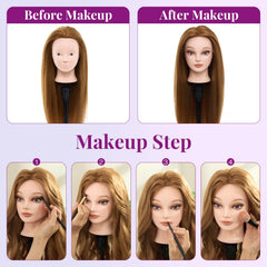 Neverland mannequin head close-up showing heat-resistant hair for high-temp styling